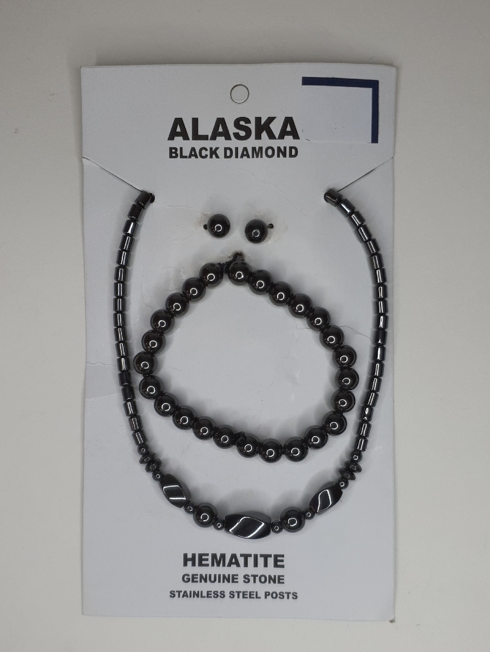 Black Diamond Hematite-Tone Bead Jewelry Set - Dark Metallic NWT